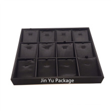 Black Wooden Leather Necklace Pendant Jewelry Exhibition Trays Display